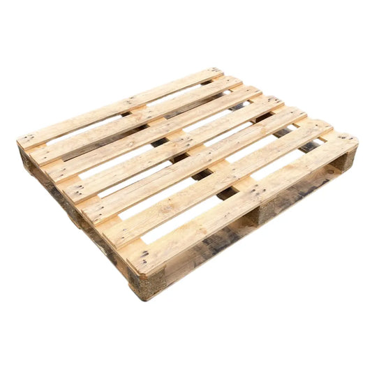 Converted standard used wooden pallet 1200 x 1000 for heavy-duty warehouse use