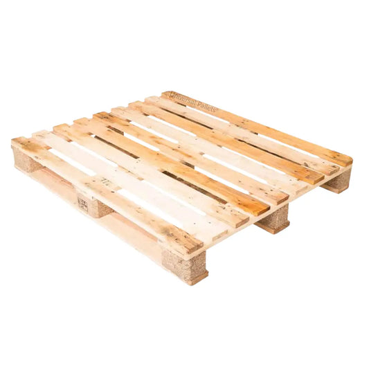 Three-legger medium standard used wooden pallet 1200 x 1000 for transport and storage